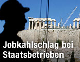 Arbeiter vor Akropolis