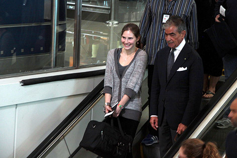 © Reuters/ANSA/Telenews Amanda Knox am Leonardo Da Vinci Flughafen in Rom