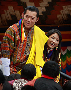 © AP/Kevin Frayer Das königliche Hochzeitspaar von Bhutan