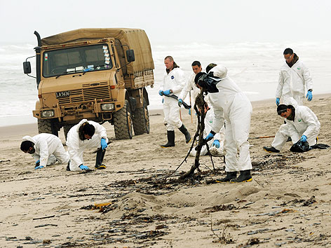 © APA/EPA/Ross Setford Rettungs- und Aufräumtrupps am Strand
