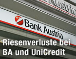 Logo der Bank Austria an einer Hausfassade