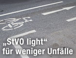 Nahaufnahme eines Fahrradstreifens