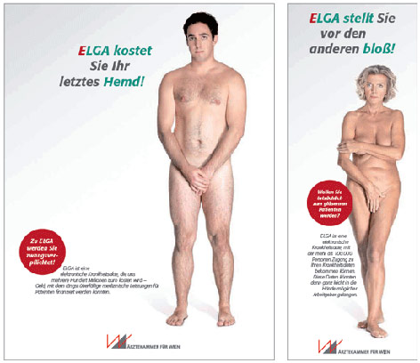 © Ärztekammer Nackter Mann und nackte Frau als Werbe-Kampagne der Ärztekammer