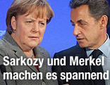 Deutsche Bundeskanzlerin Angela Merkel und Frankreichs Präsident Nicholas Sarkozy