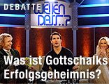 Thomas Gottschalk mit Tom Cruise und Michelle Hunziker