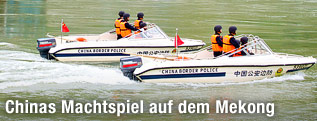 Chinesische Patrouillen auf dem Mekong-Fluss