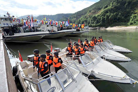 © AP/Xinhua, Lin Yiguang Chinesische Patrouillen auf dem Mekong-Fluss