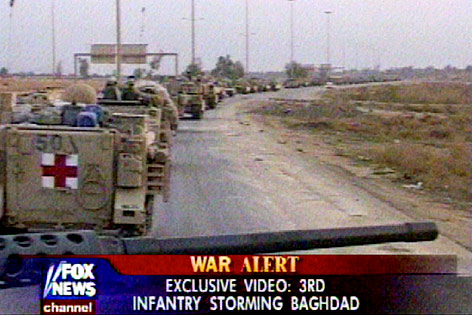 © AP/Fox News Fernsehbericht von Fox News zum US-Einmarsch in Bagdad