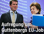 Karl-Theodor zu Guttenberg und EU-Vizepräsidentin Neelie Kroes