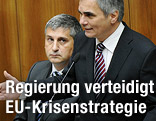 Bundeskanzler Werner Faymann (SP&Ouml;) und Vizekanzler Michael Spindelegger (&Ouml;VP)