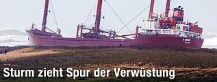 Gestrandetes Cargo-Schiff TK Bremen