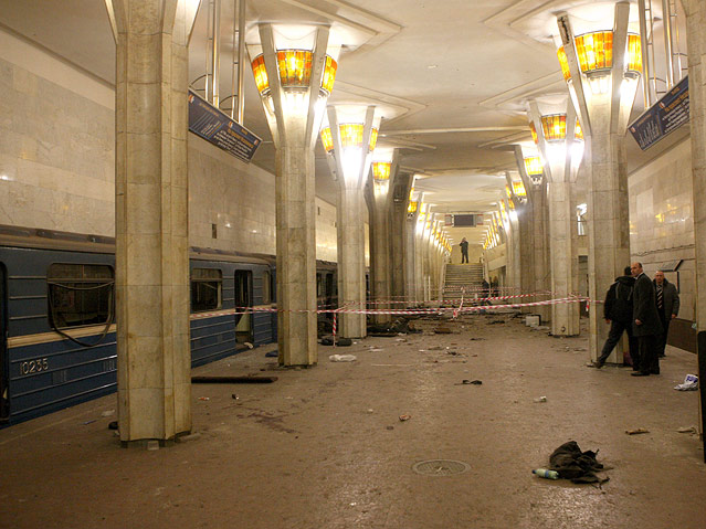 U-Bahn-Station in Minsk nach der Explosion