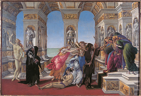 © Galleria degli Uffizi, Florenz "Die Verleumdung des Apelles" von Sandro Botticelli