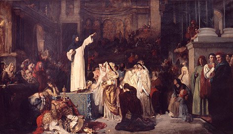 © Olean, NY, St. Bonaventure University, The Regina A. Quick Center for the Arts "Savonarola predigt in Florenz gegen den Luxus" von Ludwig von Langenmantel
