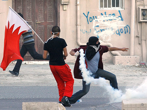 Protestierende in Manama