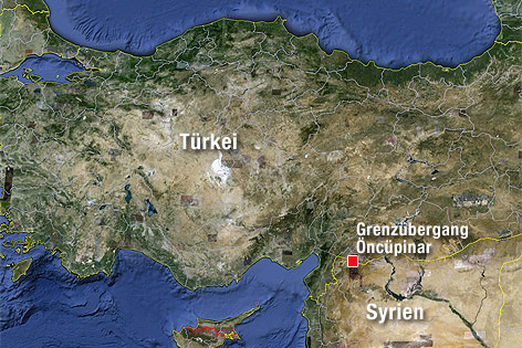 Karte von Syrien und der Türkei