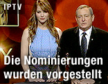 Jennifer Lawrence „The Winter's Bone“ und Tom Sherak, Präsident der Academy of Motion Picture Arts and Sciences  verkündeten die Nominierungen.