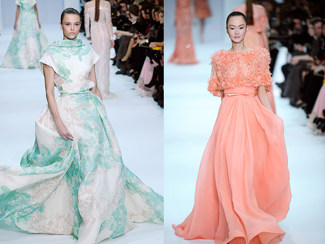 © APA/EPA/Yoan Valat Models mit wallenden Kleidern von Elie Saab