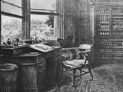 © AP/Christie's Images Zeichnung vom Arbeitszimmer von Charles Dickens
