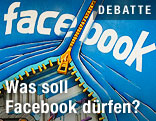Graffiti mit Facebook-Logo und Zipp