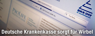 Website der Betriebskrankenkasse für Industrie, Handel und Versicherungen