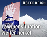 Lawinenwarntafel im Skigebiet von Obertauern
