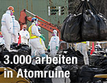 Arbeiter in der Atomruine