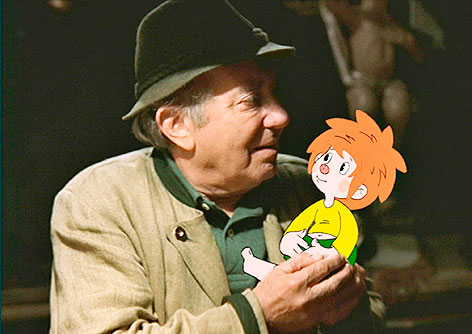© AP/Bayerischer Rundfunk Hans Clarin mit dem Kobold "Pumuckl"