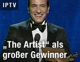 Schauspieler Jean Dujardin mit Oscar