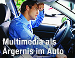 Frustrierter Mann im Auto