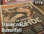 Titelseite einer Zeitung nach dem Busunglück in der Schweiz