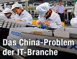Arbeiter in einer Foxconn-Fabrik in China