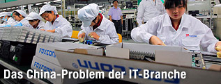 Arbeiter in einer Foxconn-Fabrik in China