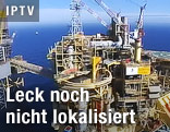 Luftaufnahme einer Gasplattform des Total-Konzerns in der Nordsee