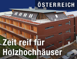 Mehrgeschoßige Wohnanlage aus Holz im Innsbrucker O-Dorf