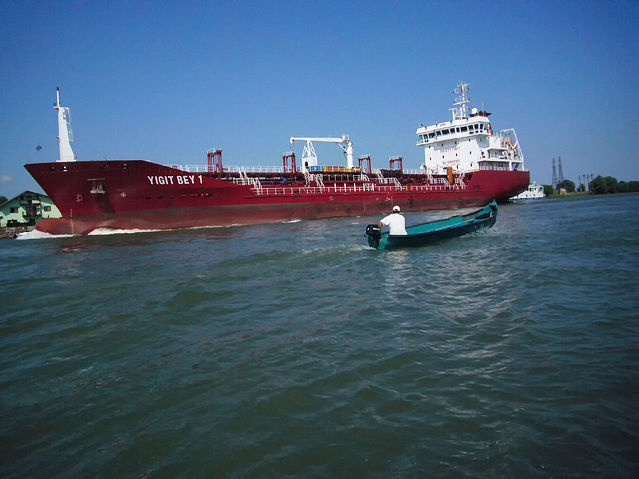 © ORF.at/Simone Leonhartsberger Frachtschiff auf der Donau