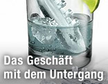 Gin & Titonic Eiswürfelform untergehende Titanic mit Eisberg