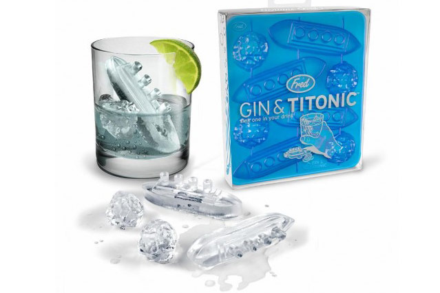 © Fred & Friends Gin & Titonic Eiswürfelform untergehende Titanic mit Eisberg