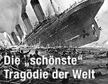 Willy Stöwers Schwarz-Weiß-Illustration des Untergangs der Titanic in der Zeitschrift Die Gartenlaube