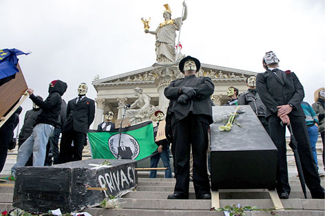 © ORF.at/Günter Hack Demonstration gegen Vorratsdatenspeicherung