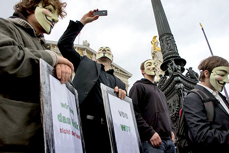 © ORF.at/Günter Hack Demonstration gegen Vorratsdatenspeicherung