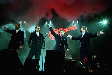 Mike Nesmith, Micky Dolenz, Davy Jones und Peter Tork von der Band "The Monkees"