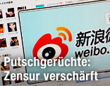 Computerbildschirm zeigt chinesische Blogseite "Weibo"