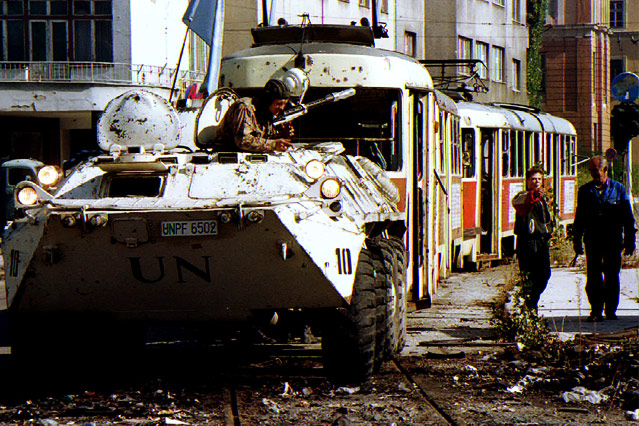 Ukrainischer Panzer in Sarajevo