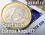 Euro-Münze und -Geldscheine