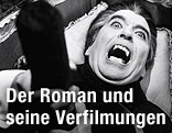 Christopher Lee als Graf Dracula mit Holzpfahl im Herzen