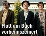 Drei Hauptdarsteller aus dem Film "Russendisko" stehen nebeneinander