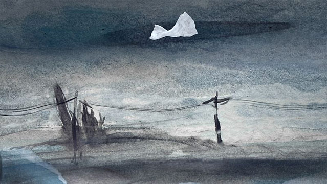 Filmszene (Zeichnung) aus dem Film "Crulic"