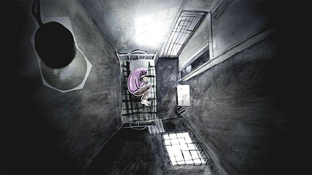 Filmszene (Zeichnung) aus dem Film "Crulic"