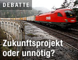 &Ouml;BB-Zug f&auml;hrt &uuml;ber Br&uuml;cke